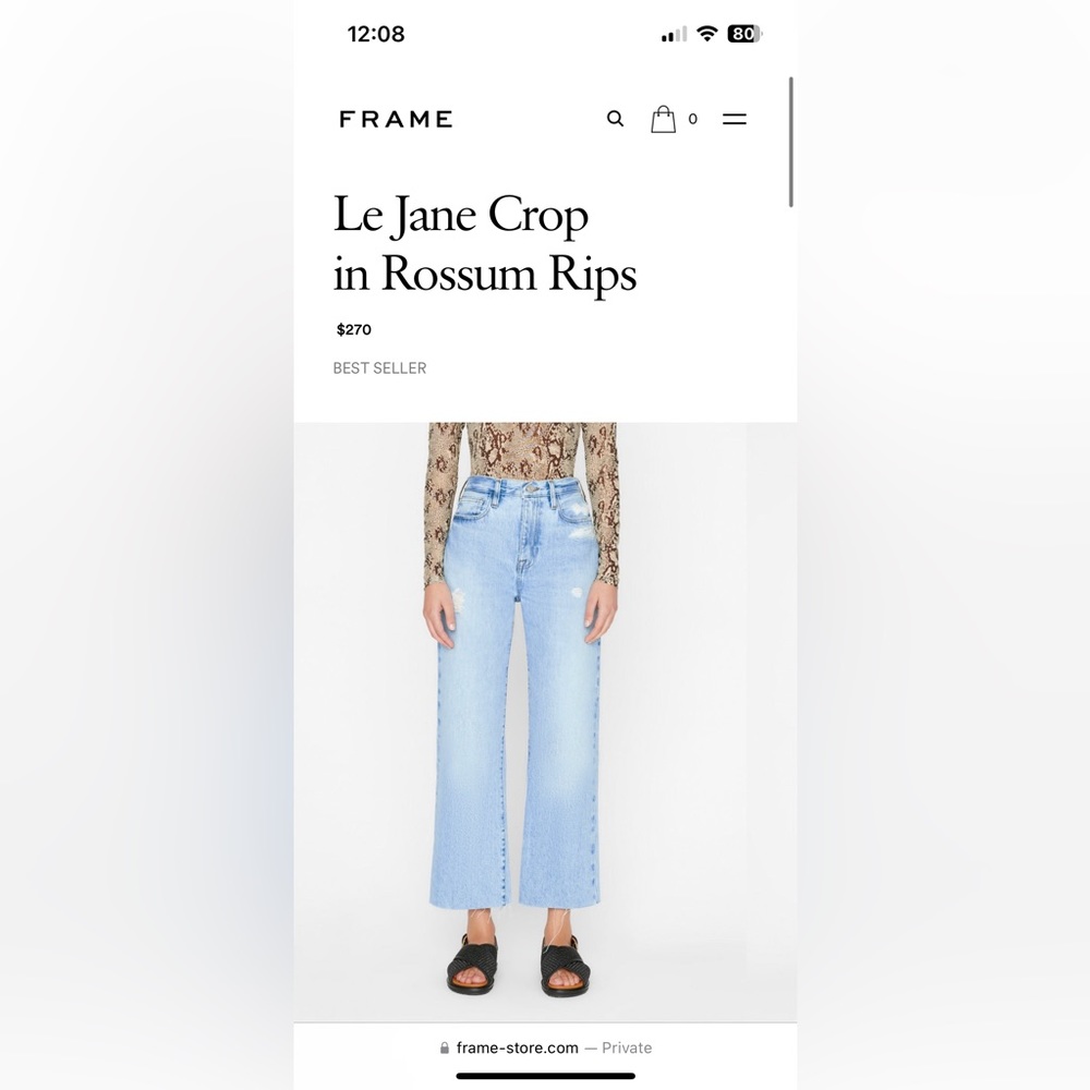 Le Jane Crop in Rossum Rips